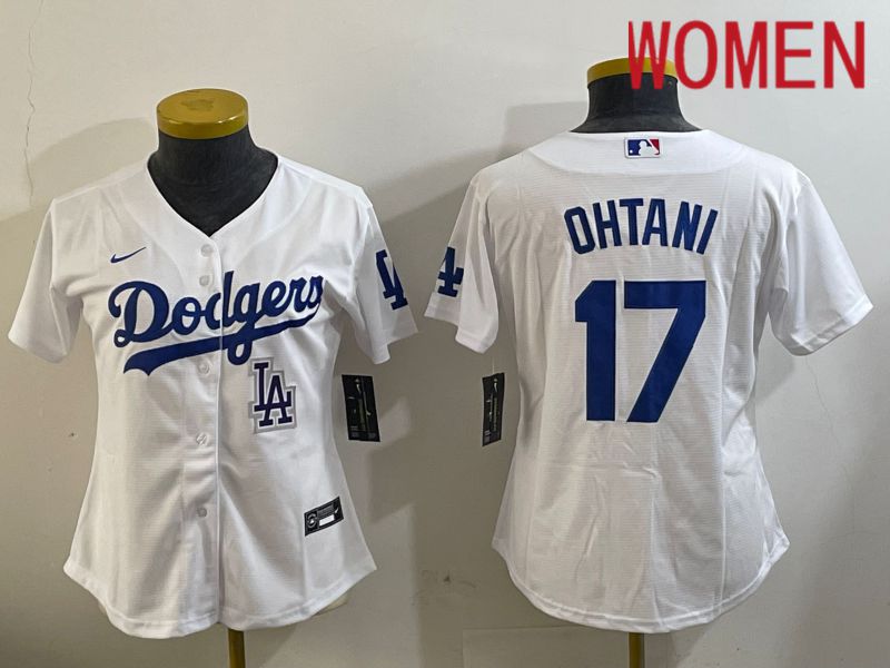 Women Los Angeles Dodgers #17 Ohtani White Game 2024 Nike MLB Jersey style 11205
